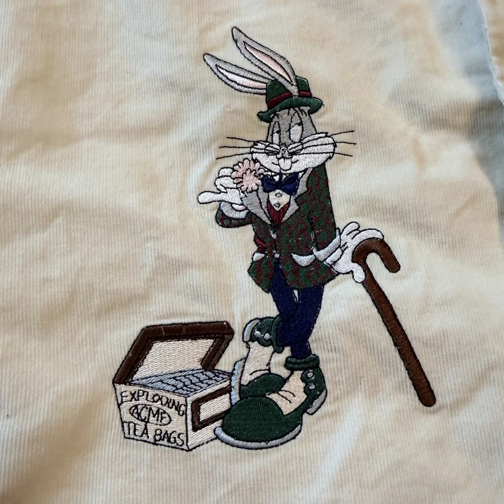 Unisex Bugs Bunny Daffy Duck Vintage Vest Embroidered‎ 1993 Looney Tunes XL